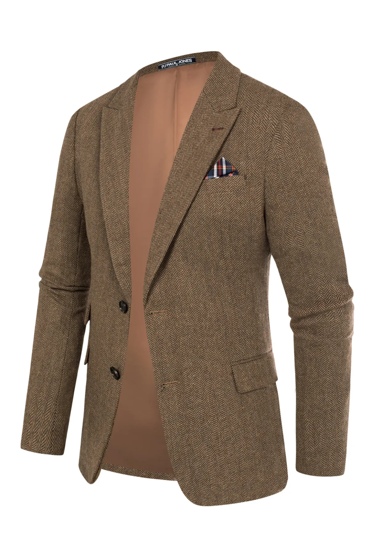 Men's Herringbone Two Button Blazer British Wool Blend Vintage Sports Coats sold by Paul Jones product image thumbnail 4