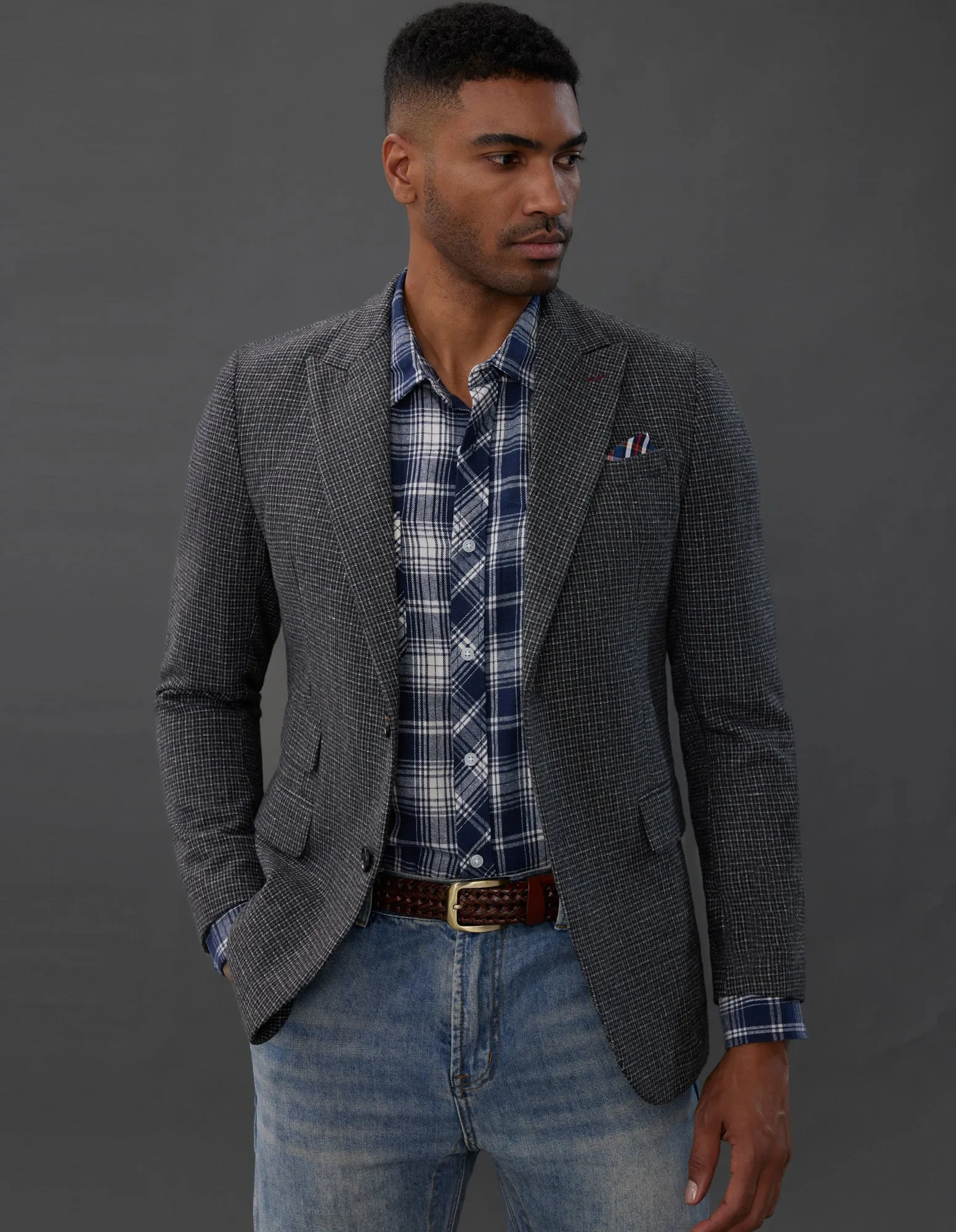 Men's Herringbone Two Button Blazer British Wool Blend Vintage Sports Coats sold by Paul Jones