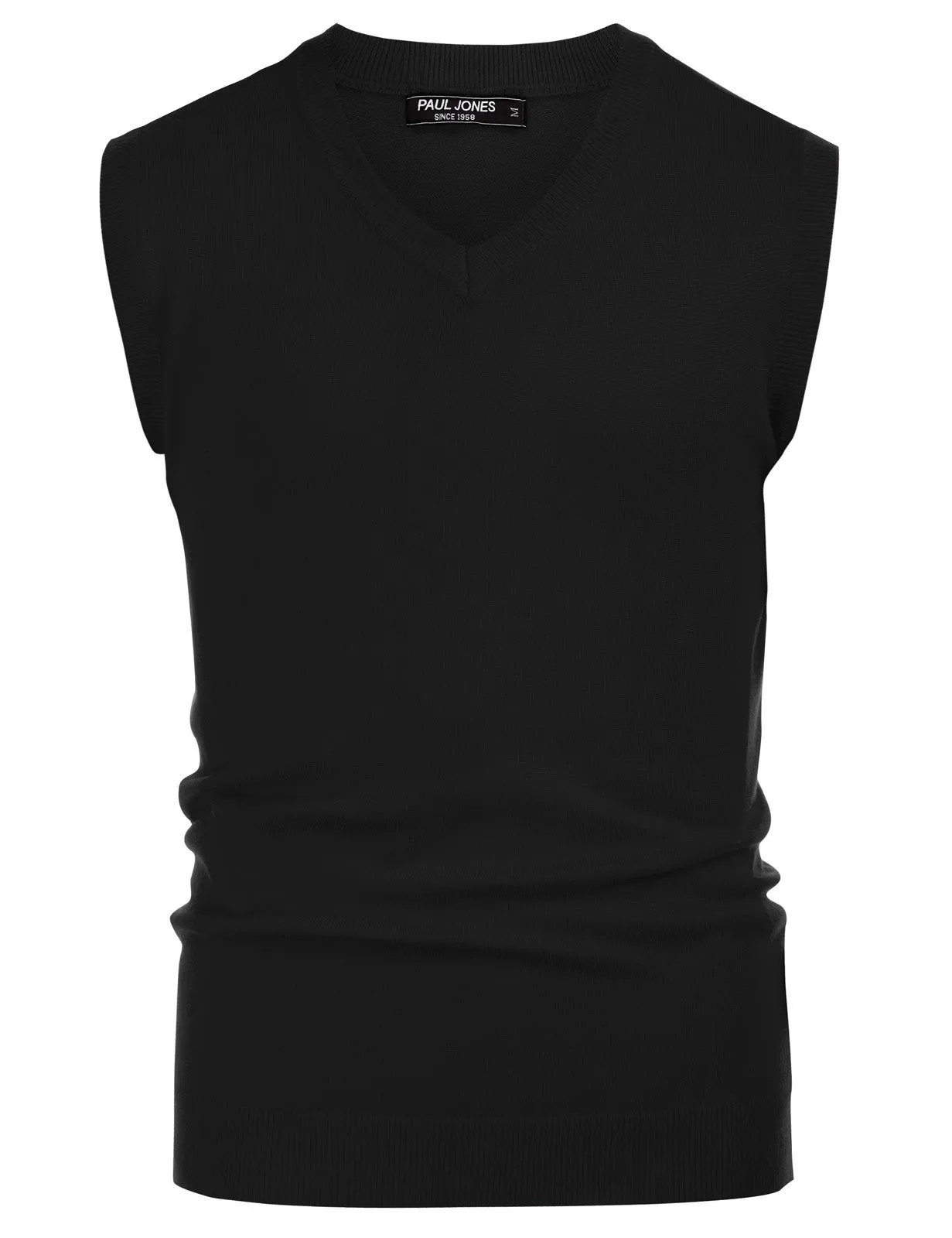 Mens V-Neck Knitted Sweater Vest Solid Plain Sleeveless Pullover Knitwear sold by Paul Jones product image thumbnail 5