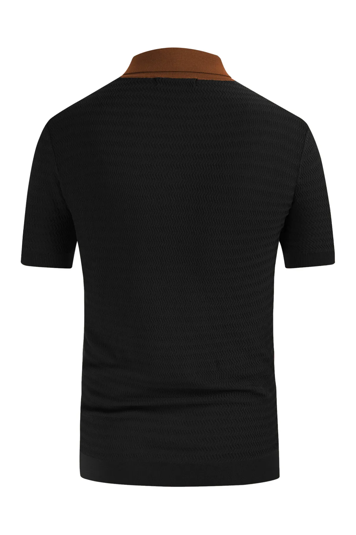 Men's Vintage Stripe Knit Polo Shirts Short Sleeve Stylish Button Down Cardigan Sweater sold by Paul Jones product image thumbnail 4