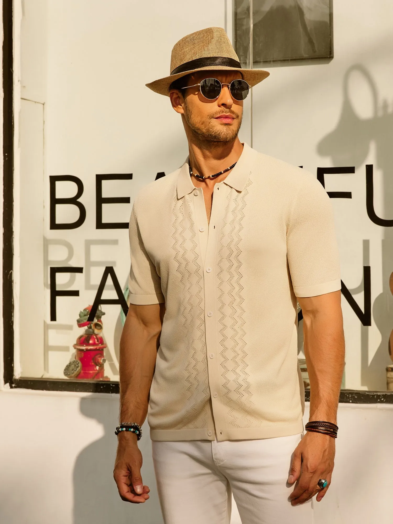 Mens Knitted Polo Shirt Short Sleeve Knit Texture Shirt Men Knitting Golf T Shirts sold by Paul Jones product image thumbnail 5