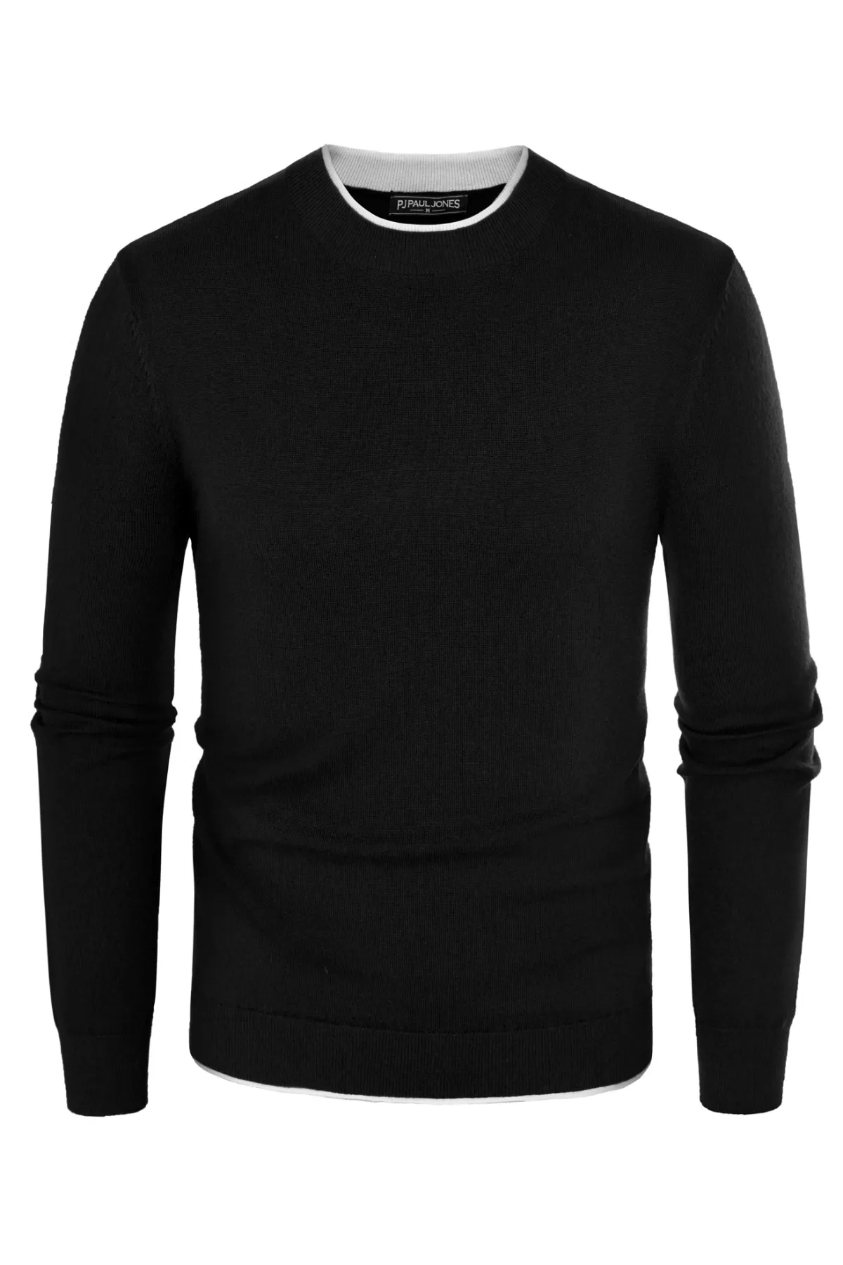 Men Contrast Color Sweater Long Sleeve Crew Neck Pullover Jumpers sold by Paul Jones product image thumbnail 3