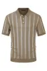 Men's Knit Polo Pullover Shirts Lightweight Short Sleeve Vintage Striped Golf Shirts sold by Paul Jones