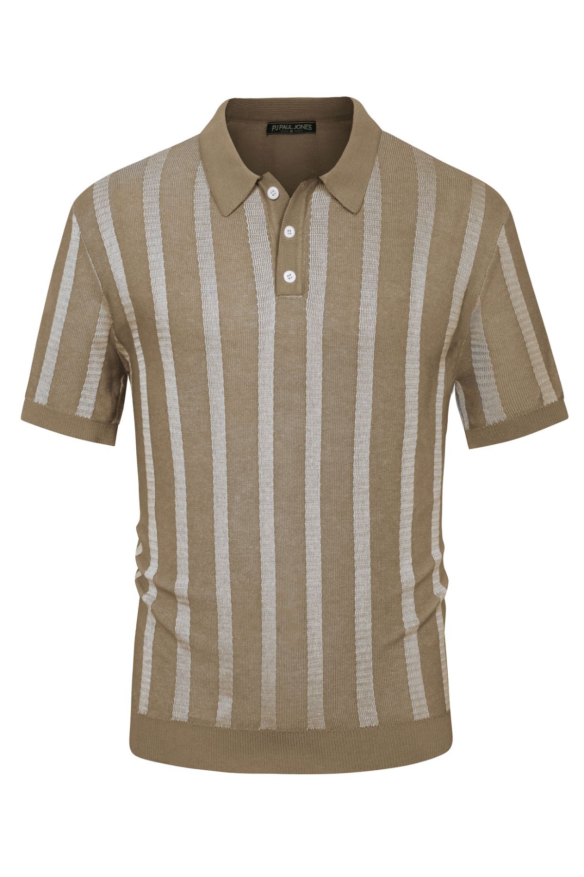 Men's Knit Polo Shirts Lightweight Short Sleeve Vintage Striped Golf Shirts sold by Paul Jones product image thumbnail 3