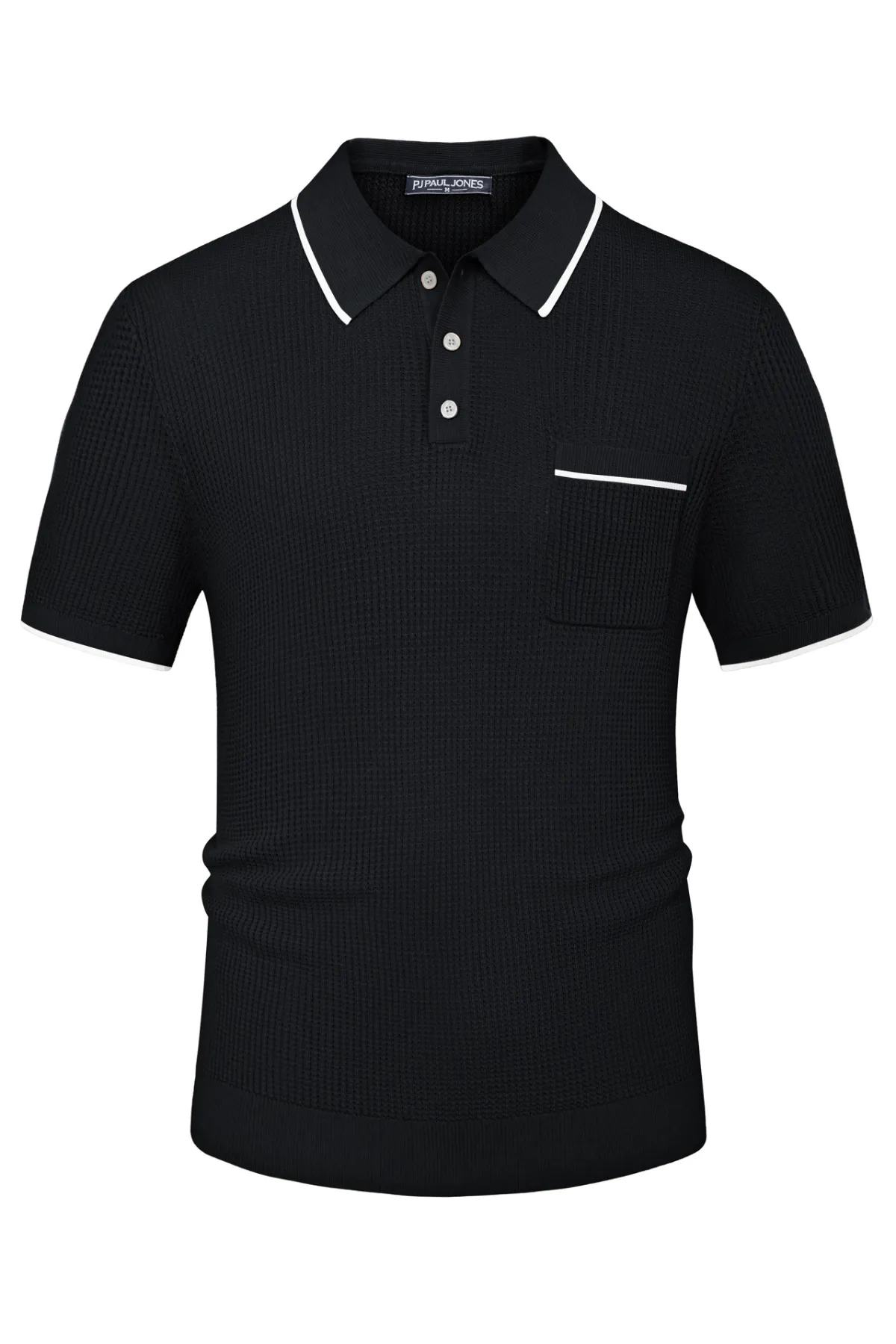 Mens Breathable Knit Polo Shirts Short Sleeve Lightweight Knit Hollow Out Golf Shirts sold by Paul Jones product image thumbnail 3