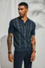 Men Contrast Color Knitted Polo-Shirt Short Sleeve Lapel Collar Knitwear Tops sold by Paul Jones