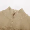 Men Stylish Stand Collar Cardigan Long Sleeve Zip-up Sweater Knitwear sold by Paul Jones