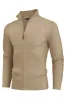 Men Stylish Stand Collar Cardigan Long Sleeve Zip-up Sweater Knitwear sold by Paul Jones