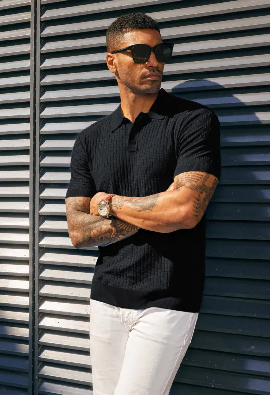 Mens Vintage Polo Shirts Casual Knitted Texture Golf Polo Shirts sold by Paul Jones