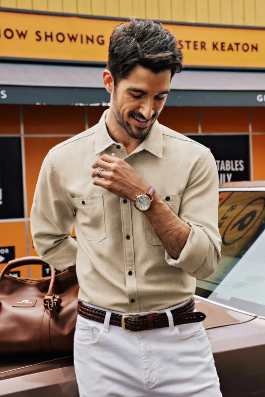 Men Curved Hem Shirt Casual Long Sleeve Classic Collar Button-up Tops sold by Paul Jones