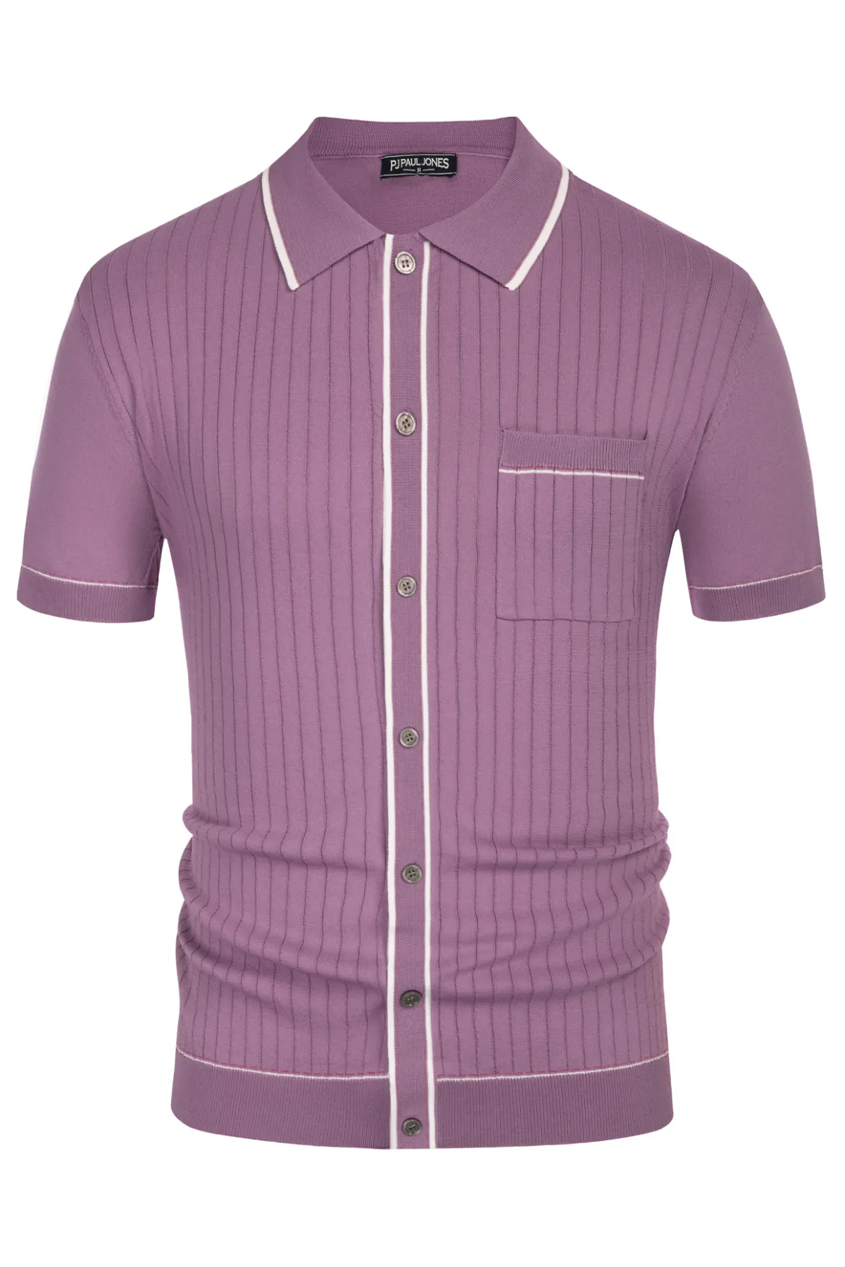 Men's Short Sleeve Knit Polo Cardigans Shirts Vintage Golf Polo Shirt sold by Paul Jones product image thumbnail 3