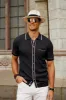 Men's Short Sleeve Knit Polo Cardigans Shirts Vintage Golf Polo Shirt sold by Paul Jones