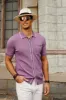 Men's Short Sleeve Knit Polo Cardigans Shirts Vintage Golf Polo Shirt sold by Paul Jones