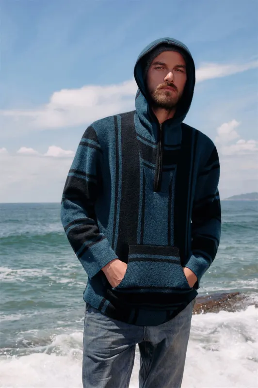 Men's Hoodie Sweater Quarter Zip Stylish Cable Knit Pullover Casual Sweater sold by Paul Jones