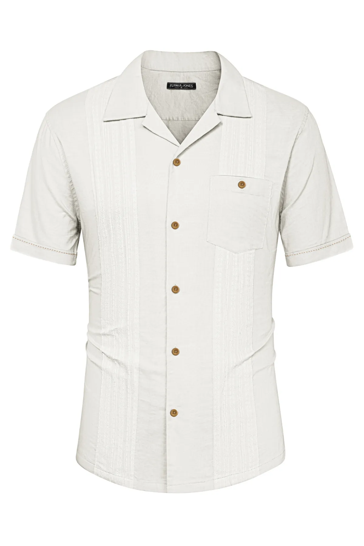 Men's Casual Button Down Linen Shirt Cuban Guayabera Shirts sold by Paul Jones product image thumbnail 3