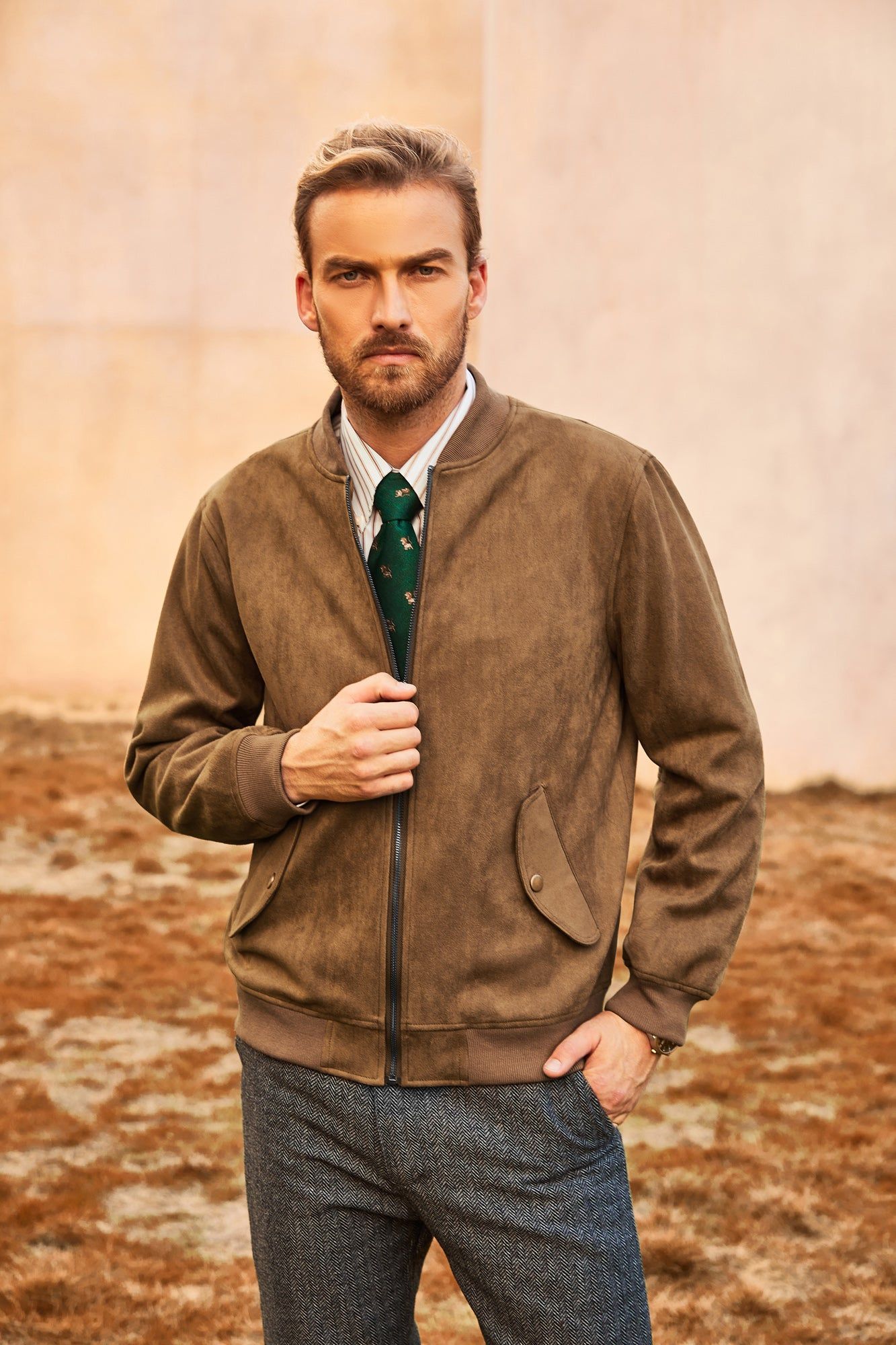 Mens Flight Suede Jackets Vintage Soft Bomber Varsity Jackets sold by Paul Jones