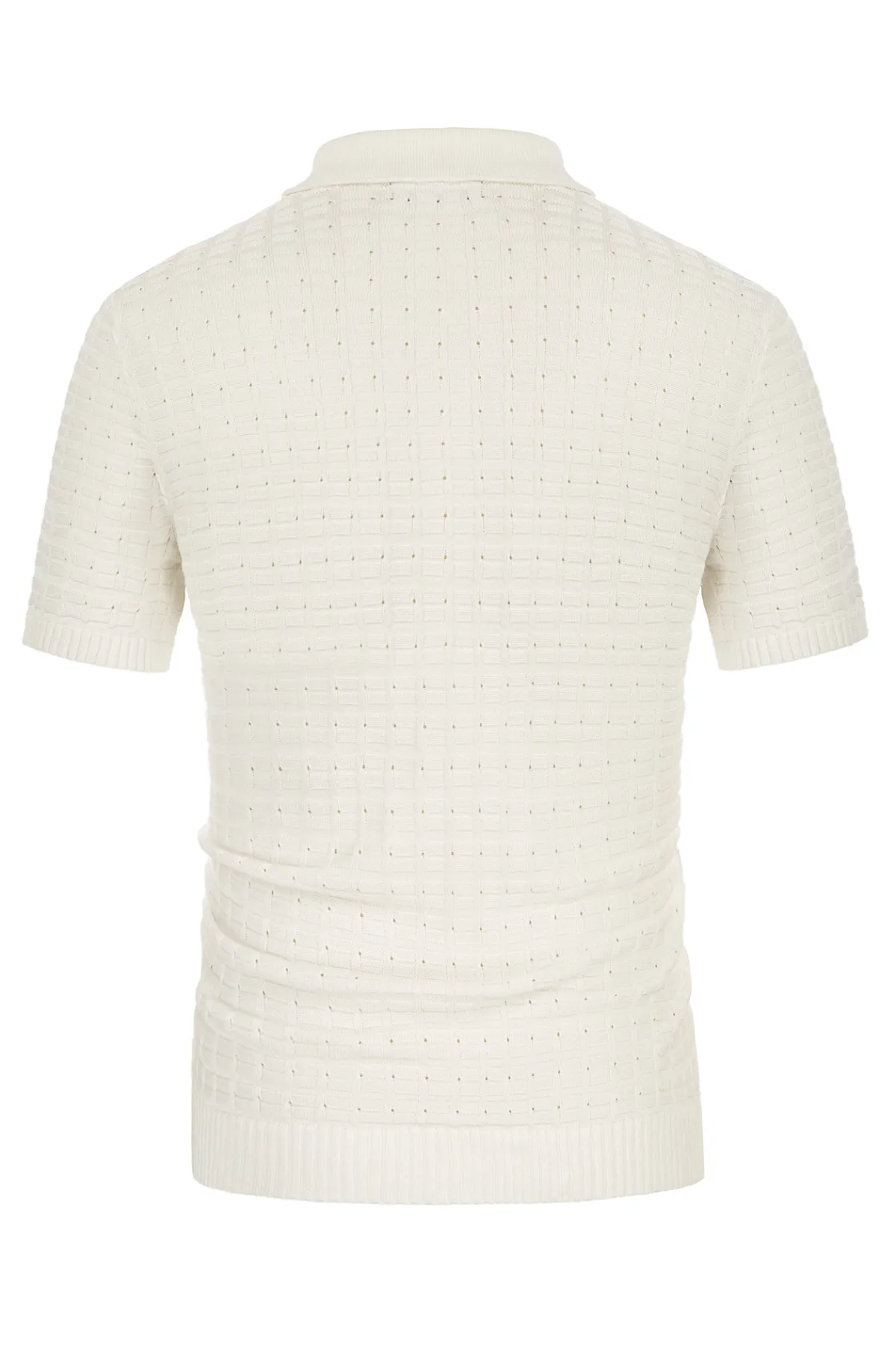 Mens Breathable Knitting Polo Cardigan Shirts Short Sleeve Textured Golf Polo Shirts sold by Paul Jones product image thumbnail 4