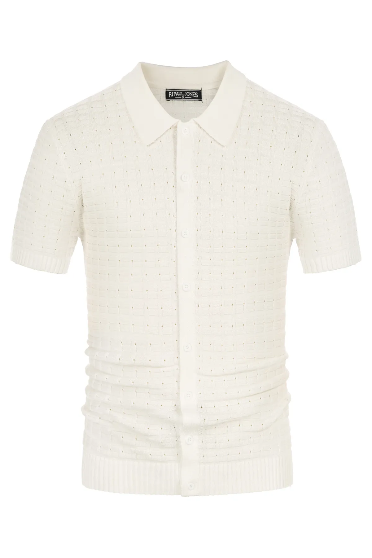 Mens Breathable Knitting Polo Cardigan Shirts Short Sleeve Textured Golf Polo Shirts sold by Paul Jones product image thumbnail 3