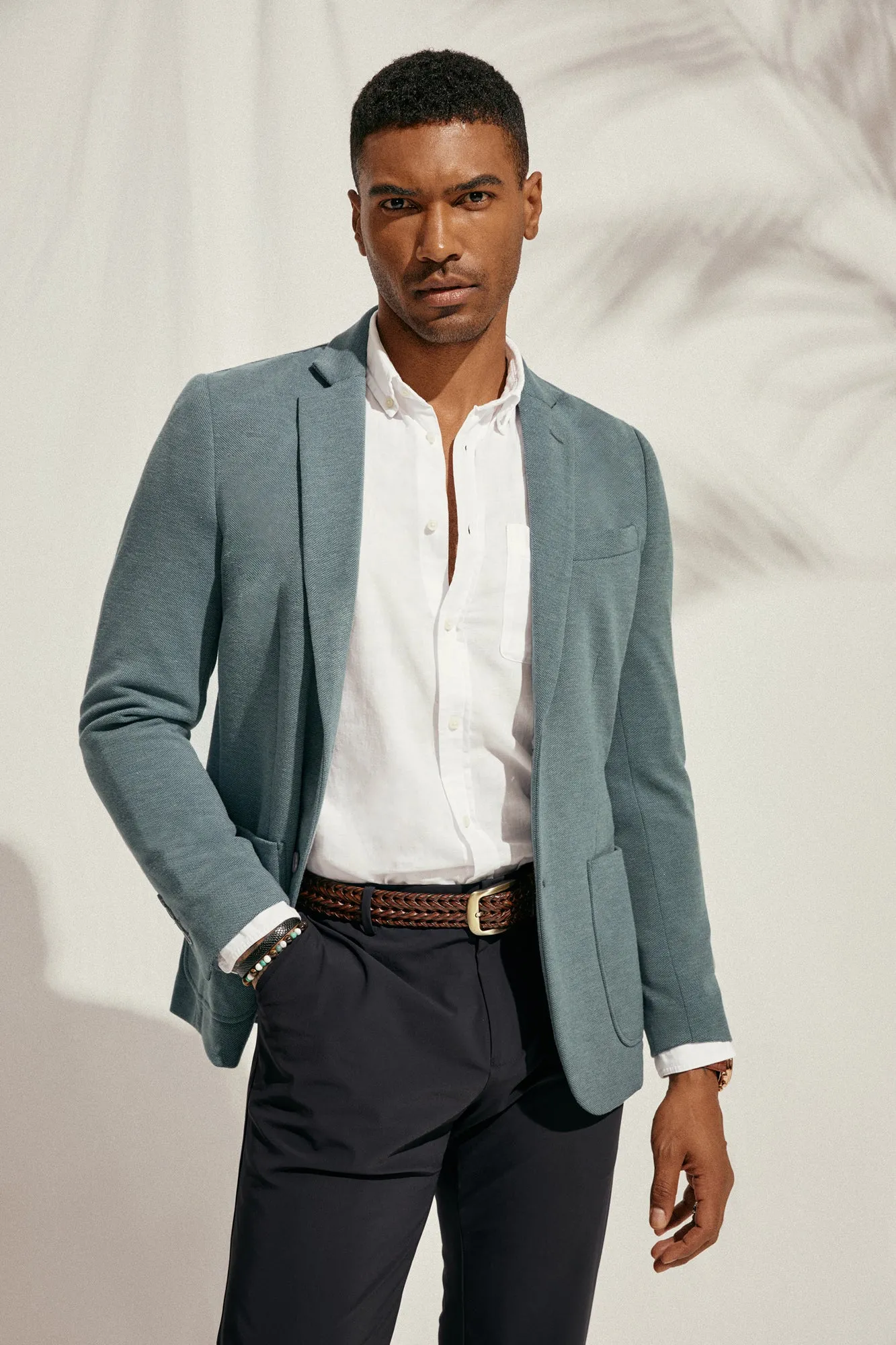 Men's Casual Knit Blazer Suit Jackets Two Button Lightweight Unlined Sport Coat sold by Paul Jones product image thumbnail 2