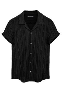 Men's Casual Button Down Shirts Cuban Collar Summer Beach Shirts sold by Paul Jones