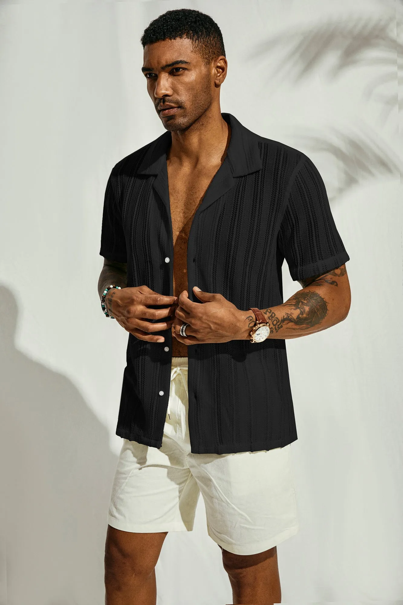 Men's Casual Button Down Cardigan Shirts Cuban Collar Summer Beach Shirts sold by Paul Jones product image thumbnail 5