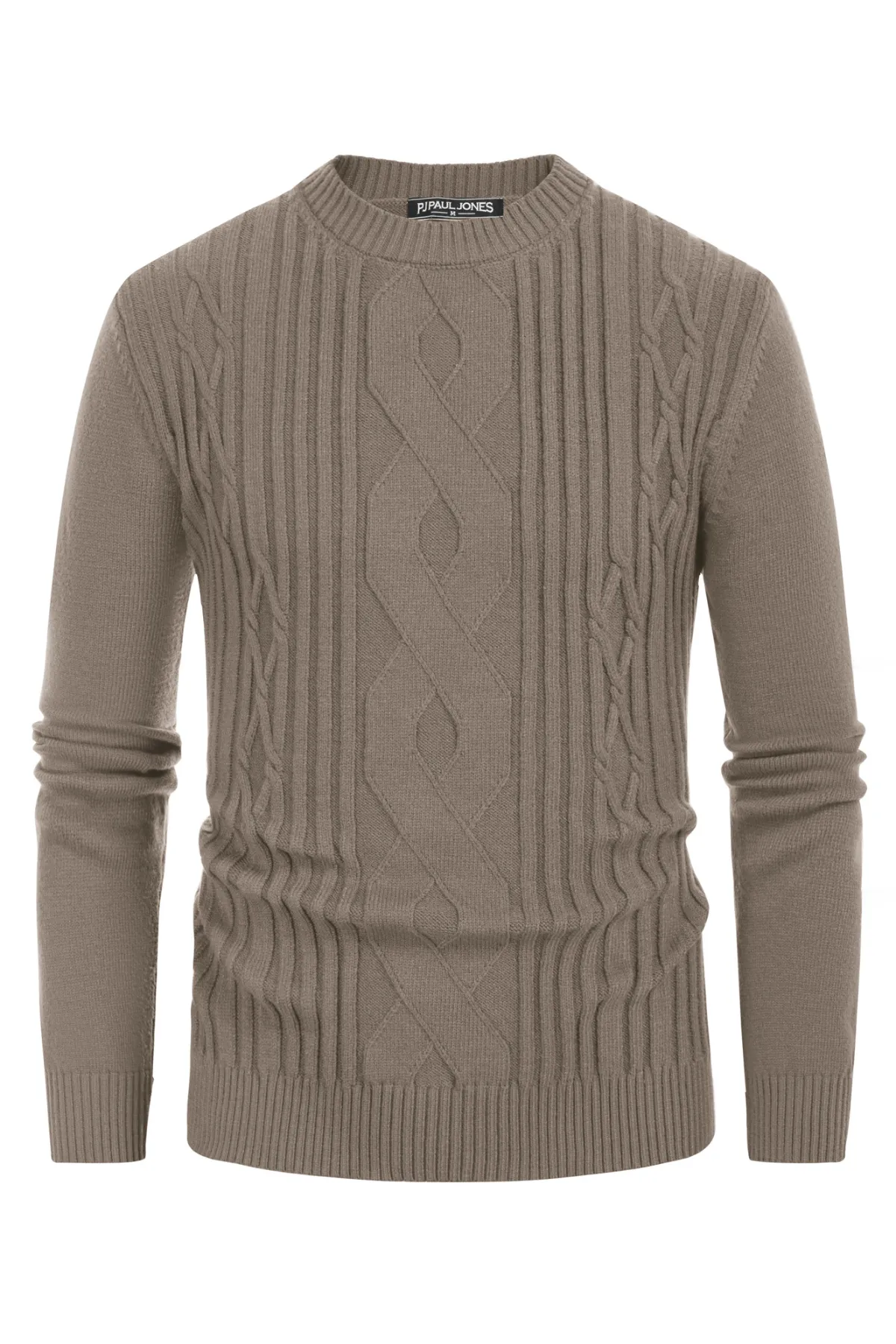 Mens Cable Knit Pullover Sweater Vintage Crewneck Warm Sweaters sold by Paul Jones product image thumbnail 3