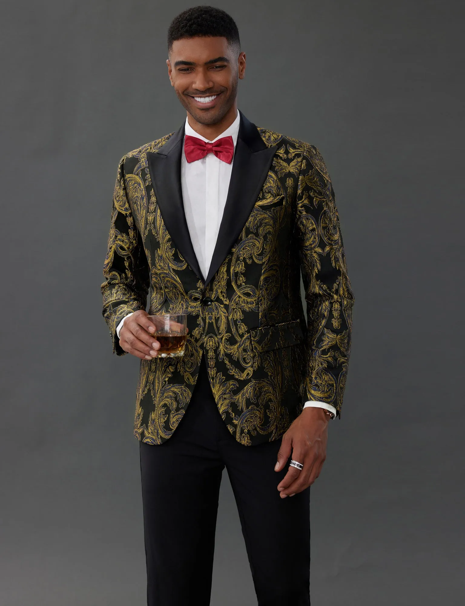 Men's Blazer Slim Fit Dress Floral Pattern Sport Jacket One Button sold by Paul Jones product image thumbnail 2