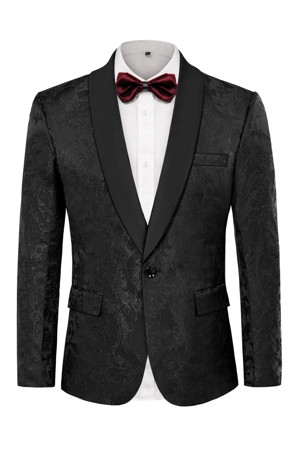 Men's Floral Tuxedo Jacket One Button Slim Fit Suit Jacket Shawl Lapel Leisure Blazer sold by Paul Jones product image thumbnail 3