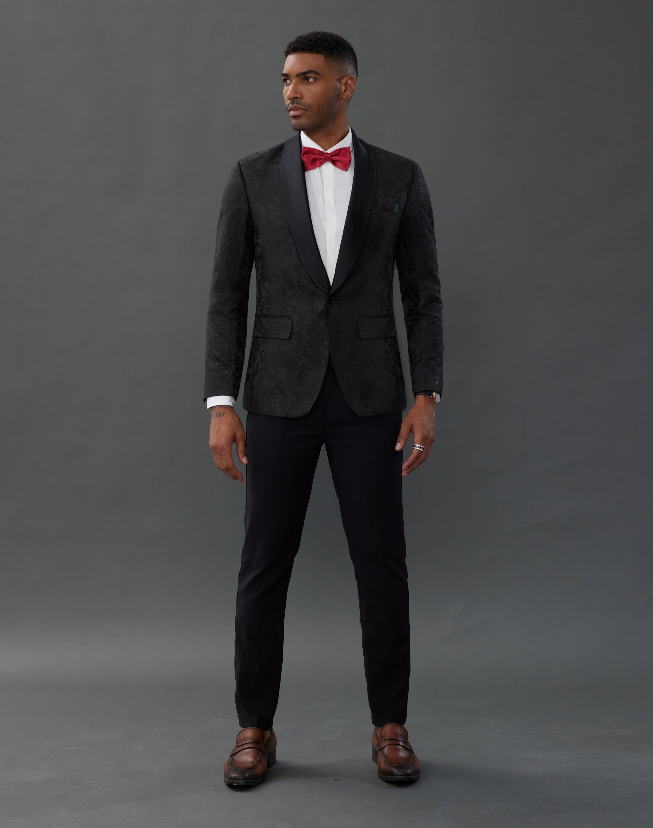 Men's Floral Tuxedo Jacket One Button Slim Fit Suit Jacket Shawl Lapel Leisure Blazer sold by Paul Jones product image thumbnail 5