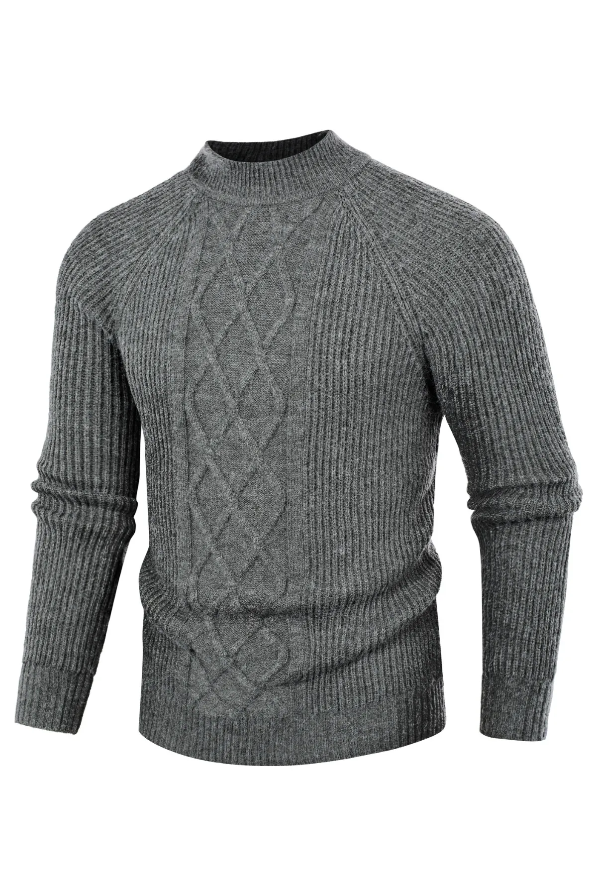 Men's Mock Neck Sweater Casual Cable Twisted Knitted Pullover Casual Sweaters sold by Paul Jones product image thumbnail 4