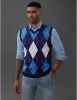 Men's Soft Argyle Sweater Vest Slim Fit V-Neck Knitted Pullover Vest sold by Paul Jones