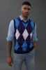 Men's Soft Argyle Sweater Vest Slim Fit V-Neck Knitted Pullover Vest sold by Paul Jones