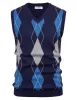 Men's Soft Argyle Sweater Vest Slim Fit V-Neck Knitted Pullover Vest sold by Paul Jones