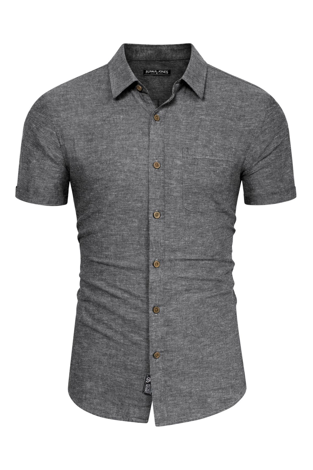 Men Breathable Shirt Casual Short Sleeve Lapel Collar Button-up Tops sold by Paul Jones product image thumbnail 3