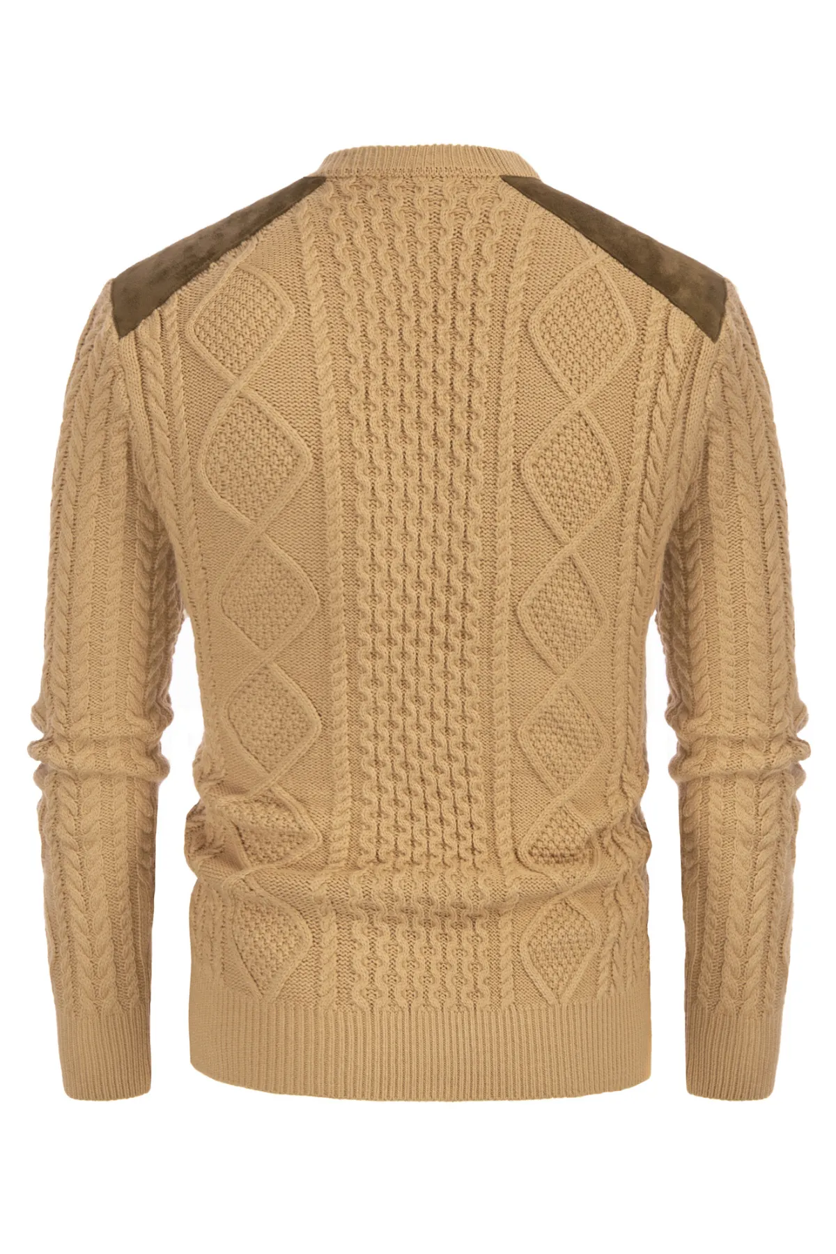 Men's Military Pullover Sweater Crewneck Vintage Cable Knit Casual Sweater sold by Paul Jones product image thumbnail 4