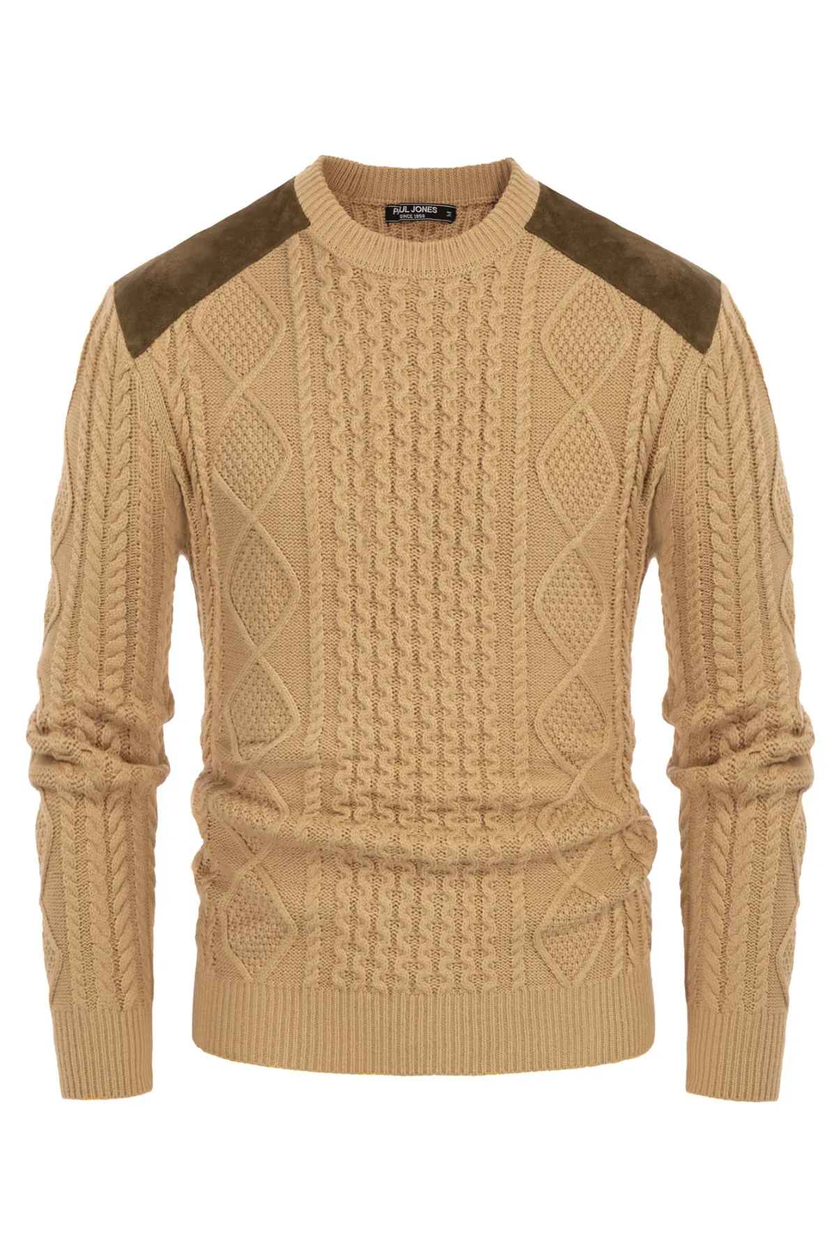 Men's Military Pullover Sweater Crewneck Vintage Cable Knit Casual Sweater sold by Paul Jones product image thumbnail 3