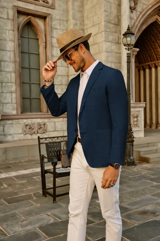Men's Casual Slim Fit Linen Jacket Lightweight Two Buttons Blazer Sports Coats sold by Paul Jones