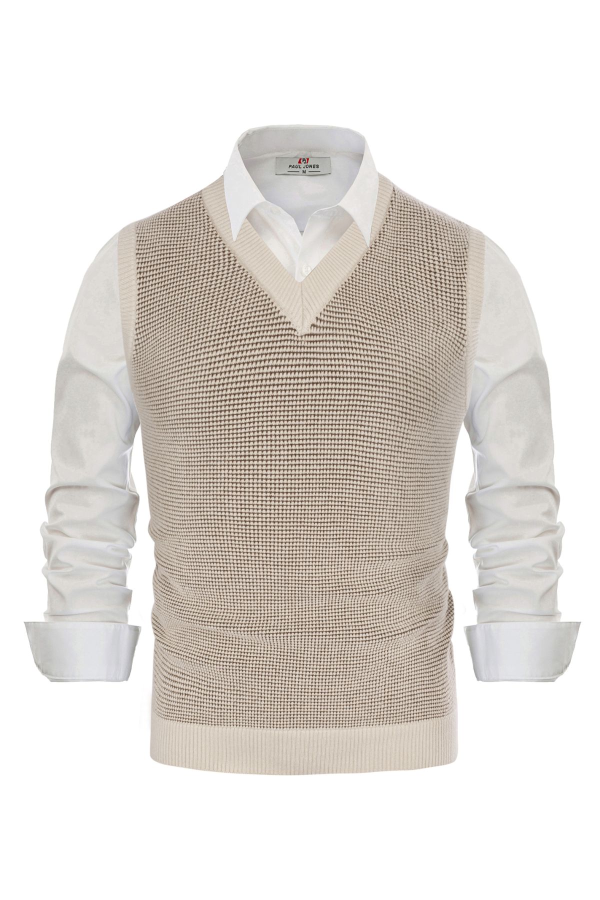 Mens V-Neck Knitted Vest Casual Sleeveless Pullover Casual Sweater Vest sold by Paul Jones product image thumbnail 3