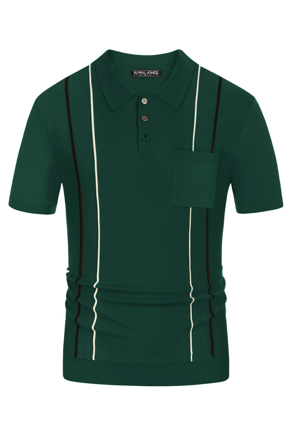 Mens Polo Shirts Vintage Stripes Knit Short Sleeve Slim Fit Summer Pullover Shirts sold by Paul Jones product image thumbnail 3