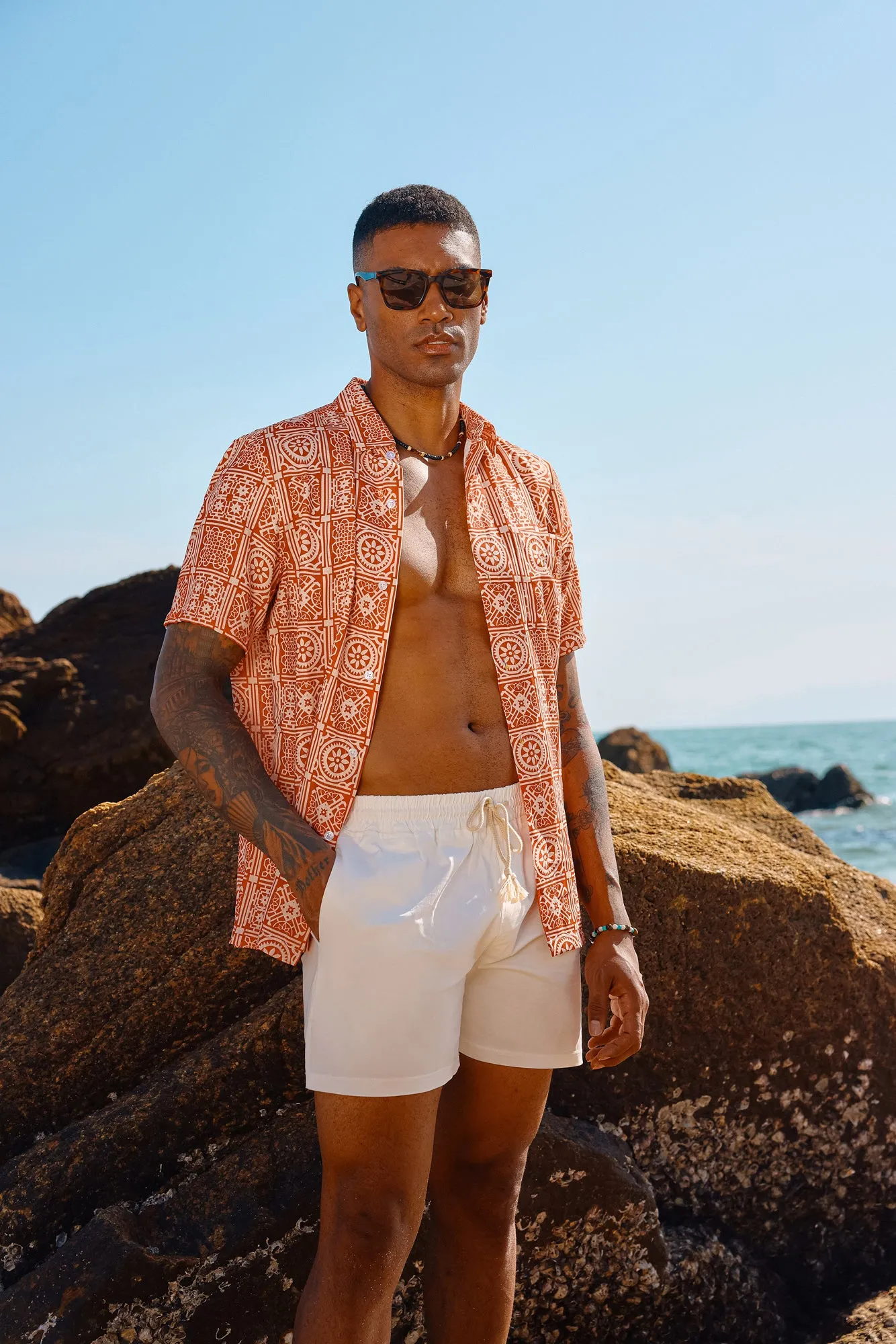 Men Basic Shirt Casual Short Sleeve Classic Collar Button-up Hawaiian Shirts sold by Paul Jones product image thumbnail 2