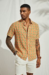 Men Basic Shirt Casual Short Sleeve Classic Collar Button-up Tops sold by Paul Jones