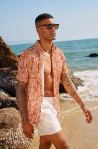 Men Basic Shirt Casual Short Sleeve Classic Collar Button-up Tops sold by Paul Jones