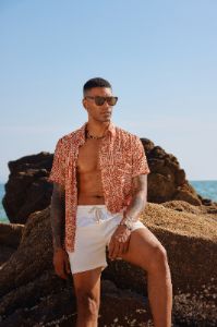 Men Basic Shirt Casual Short Sleeve Classic Collar Button-up Tops sold by Paul Jones