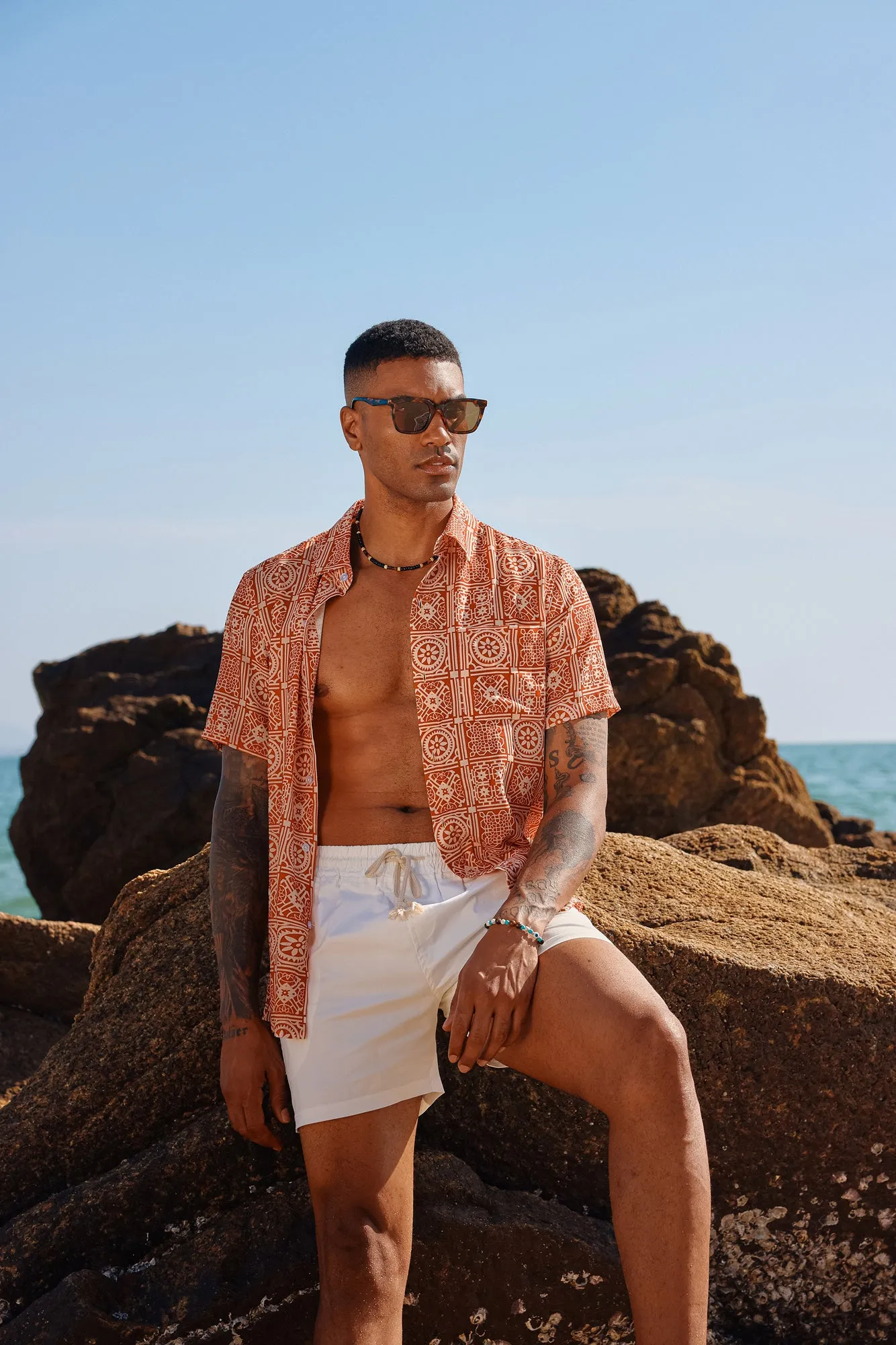 Men Basic Shirt Casual Short Sleeve Classic Collar Button-up Hawaiian Shirts sold by Paul Jones product image thumbnail 3