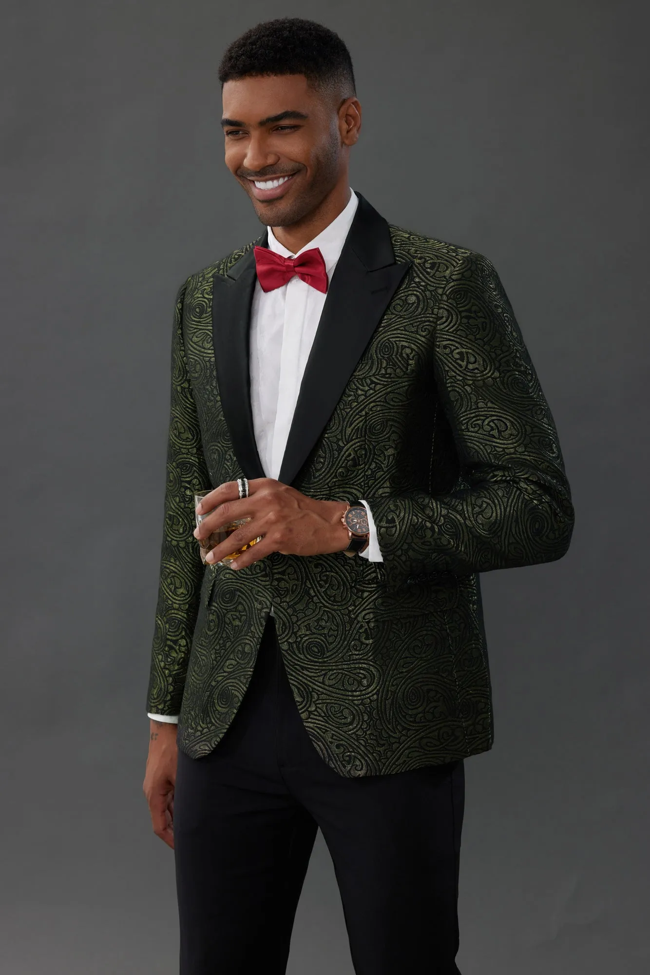 Men's Blazer Slim Fit Dress Floral Pattern Sport Jacket One Button sold by Paul Jones product image thumbnail 2