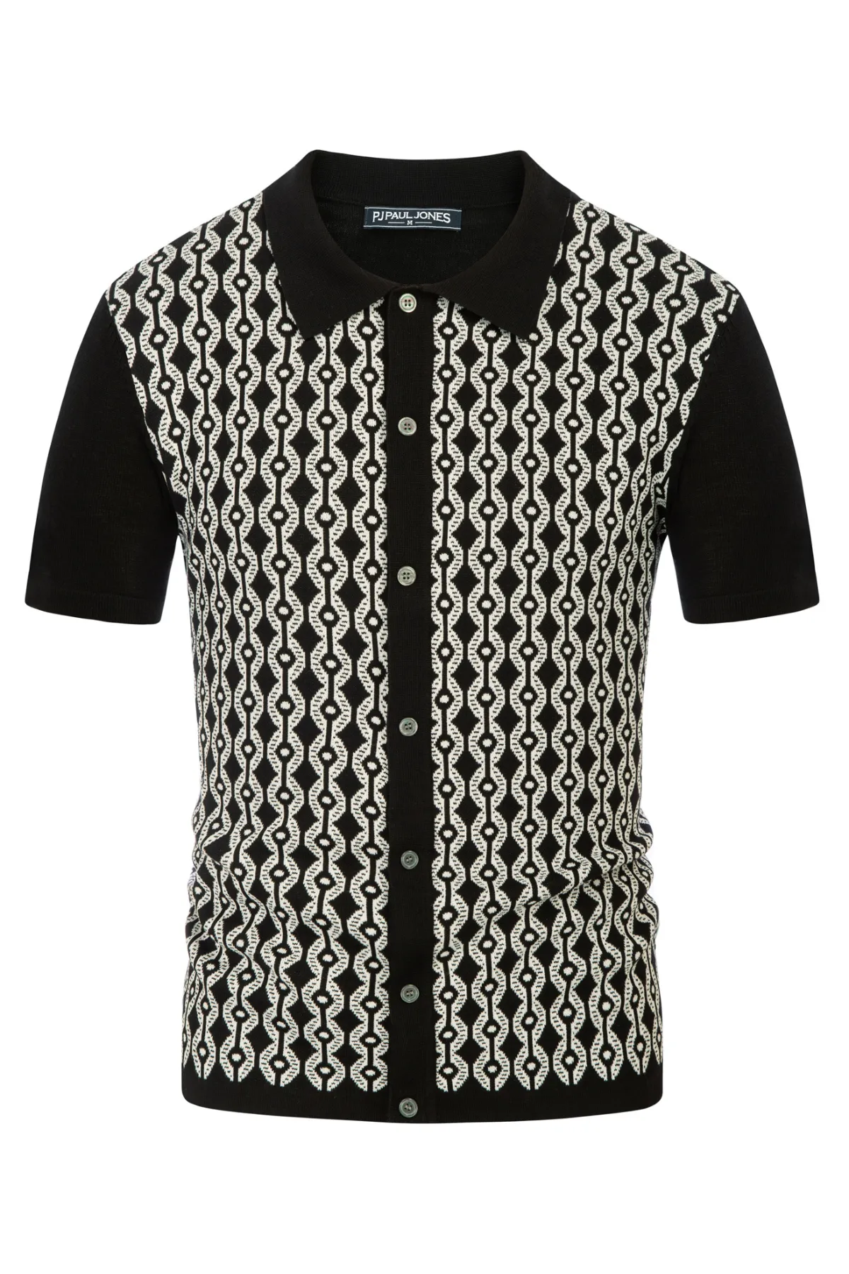 Men's Contrast 70s Vintage Polo Shirts Short Sleeve Cardigan Knitwear sold by Paul Jones product image thumbnail 4