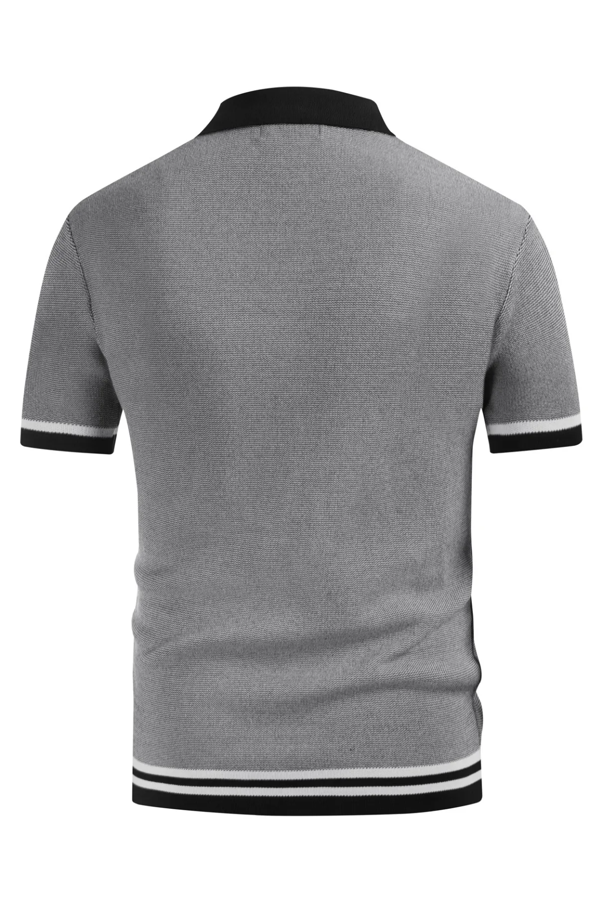 Men's Vintage Stripe Knit Polo Shirts Short Sleeve Stylish Button Down Cardigan Sweater sold by Paul Jones product image thumbnail 4