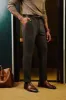 Men Skinny Trousers Elastic Waist Herringbone Pattern Multi-Pocket Pants sold by Paul Jones