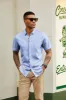 Men Hidden Placket Shirt Short Sleeve Lapel Collar Button-up Tops sold by Paul Jones