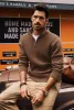 Men Stand Collar Sweater Long Sleeve Zip-up Neck Ribbed Cuff Pullover sold by Paul Jones
